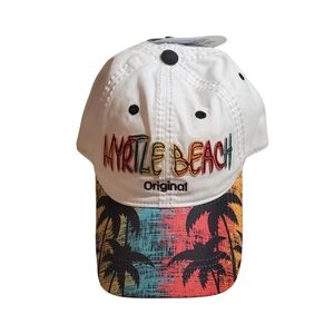 Kids Swim Cap - White with Multicolor Brim
